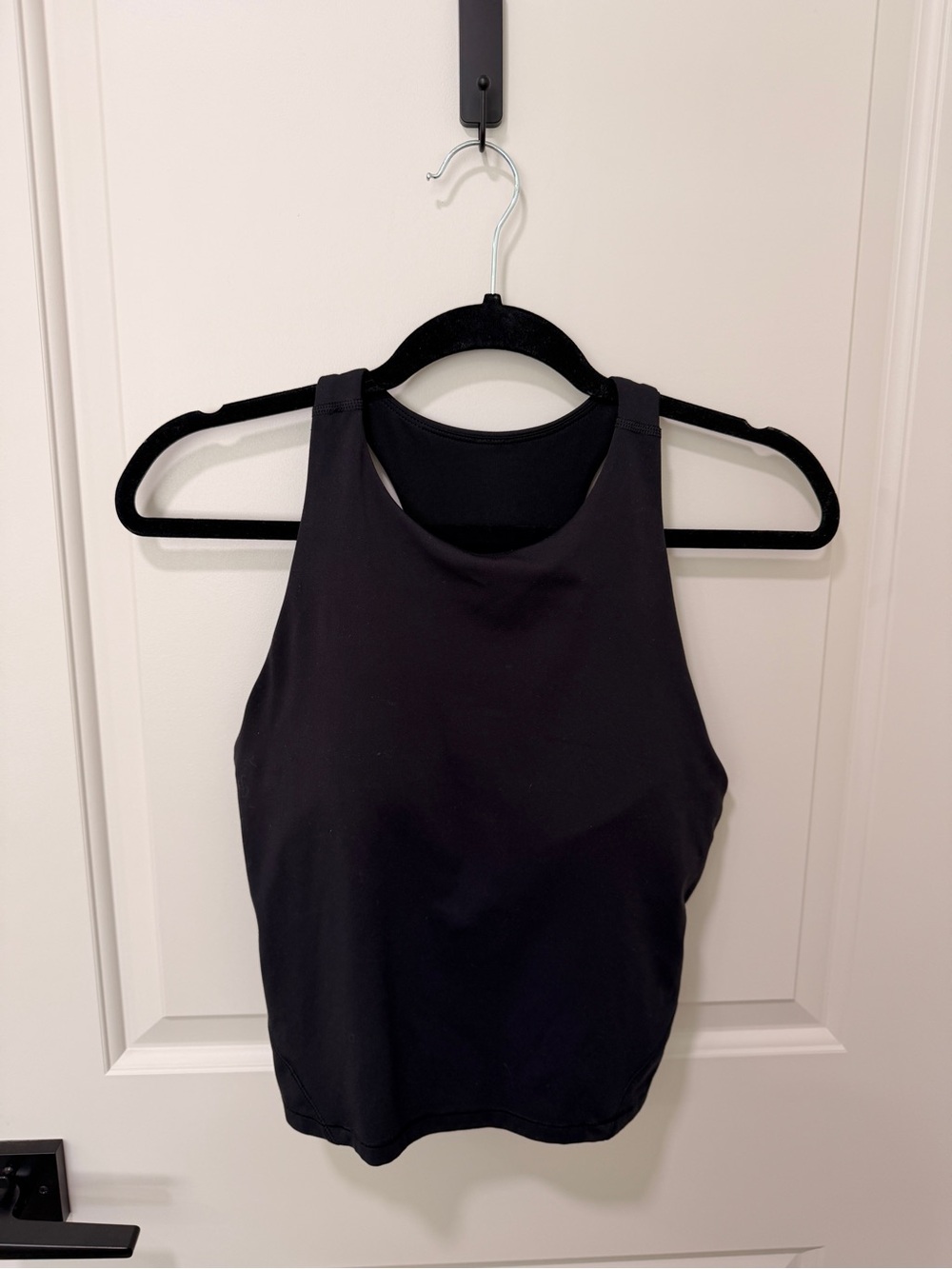 all in motion Black High-Neck Racerback Tank Top